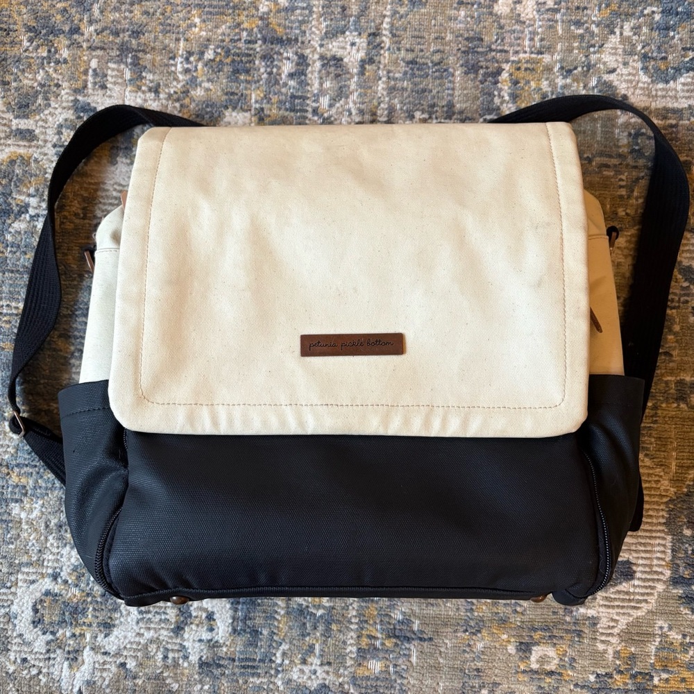 Petunia Pickle Bottom Boxy Backpack Diaper Bag in Birch/Black